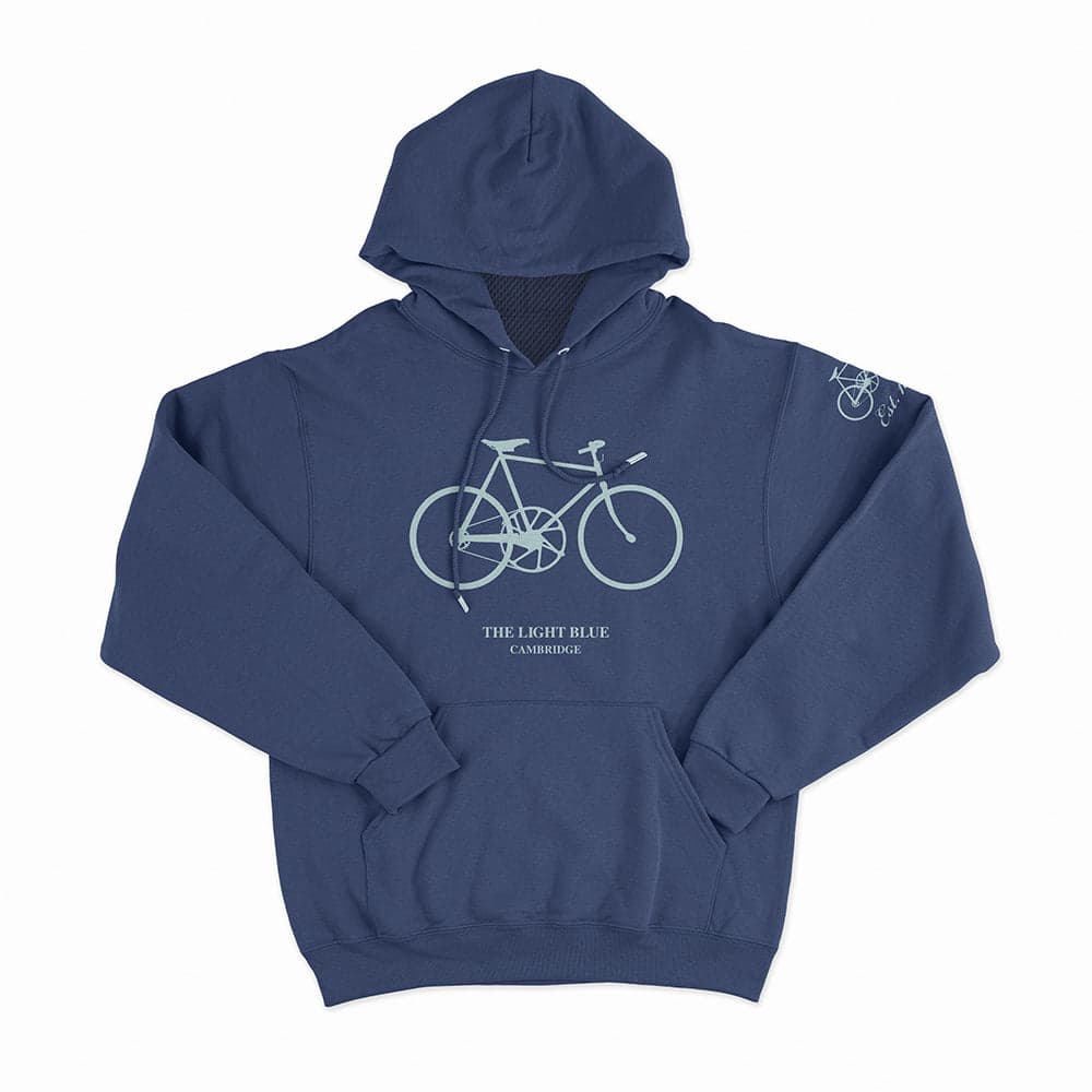 Light Blue Sport Old Bike Hoodie Navy Md