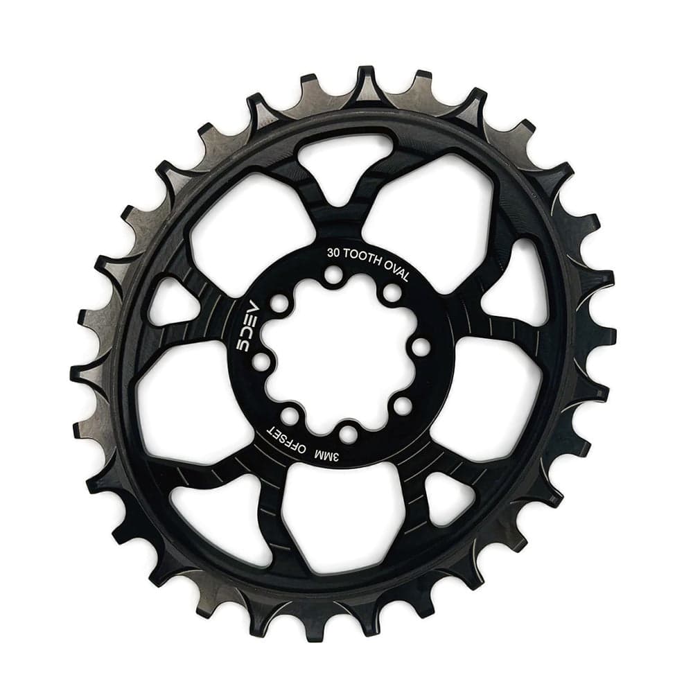 5Dev 8-Bolt Direct Mount Oval Chainring Black 30T