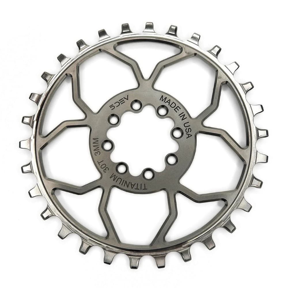 5Dev 8-Bolt Direct Mount Titanium Chainring Titanium 32T