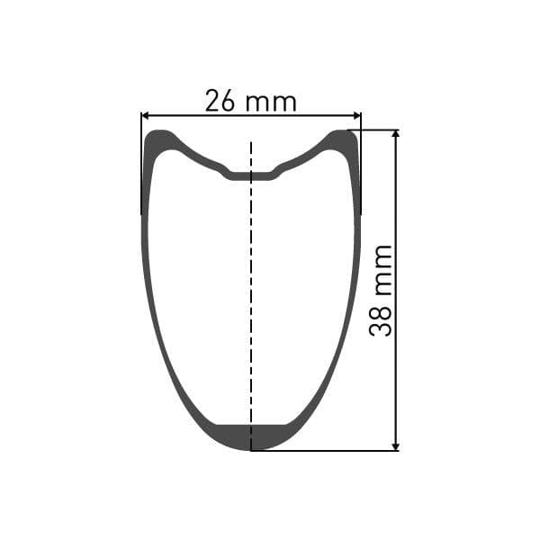 DT Swiss CRC 1100 SPLINE disc brake wheel; carbon tubular 38 x 26 mm; rear