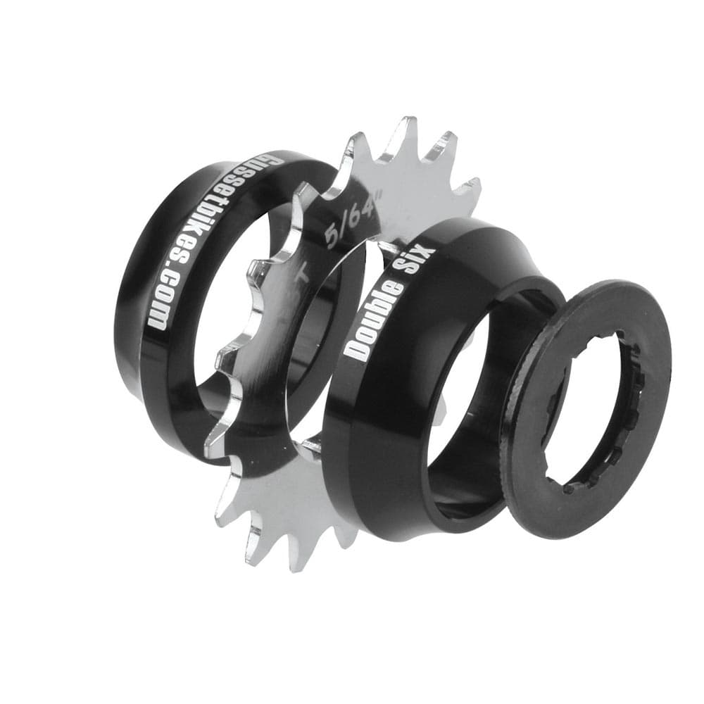 Gusset Components Double Six Single Speed Converter Black 16T