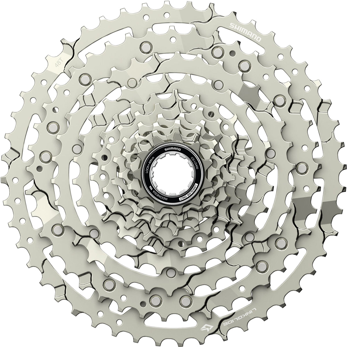 Shimano CUES CS-LG400-10 CUES Link Glide cassette; 10-speed; 11 - 48T; silver