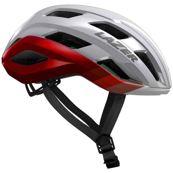 Lazer Strada KinetiCore Helmet; Silver Red; Medium