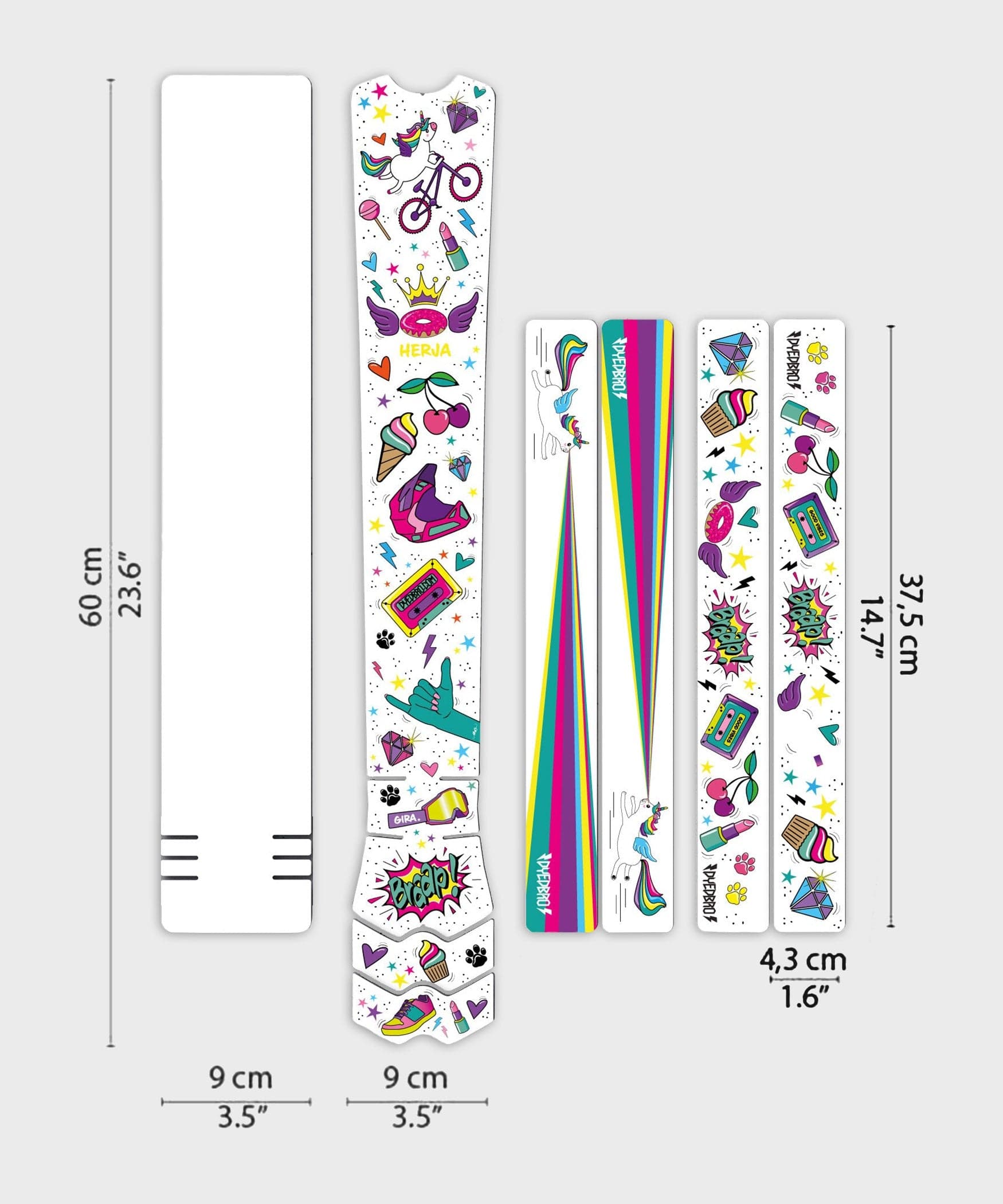 DYEDBRO MTB Frame Protection - Unicorn Glitter
