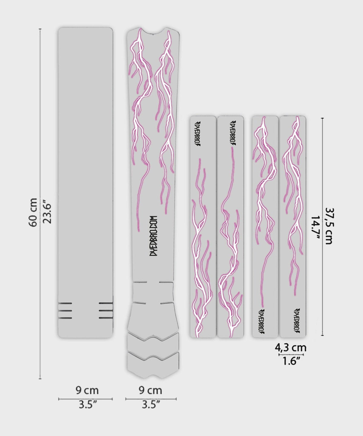 DYEDBRO MTB Frame Protection - Lightning - Pink