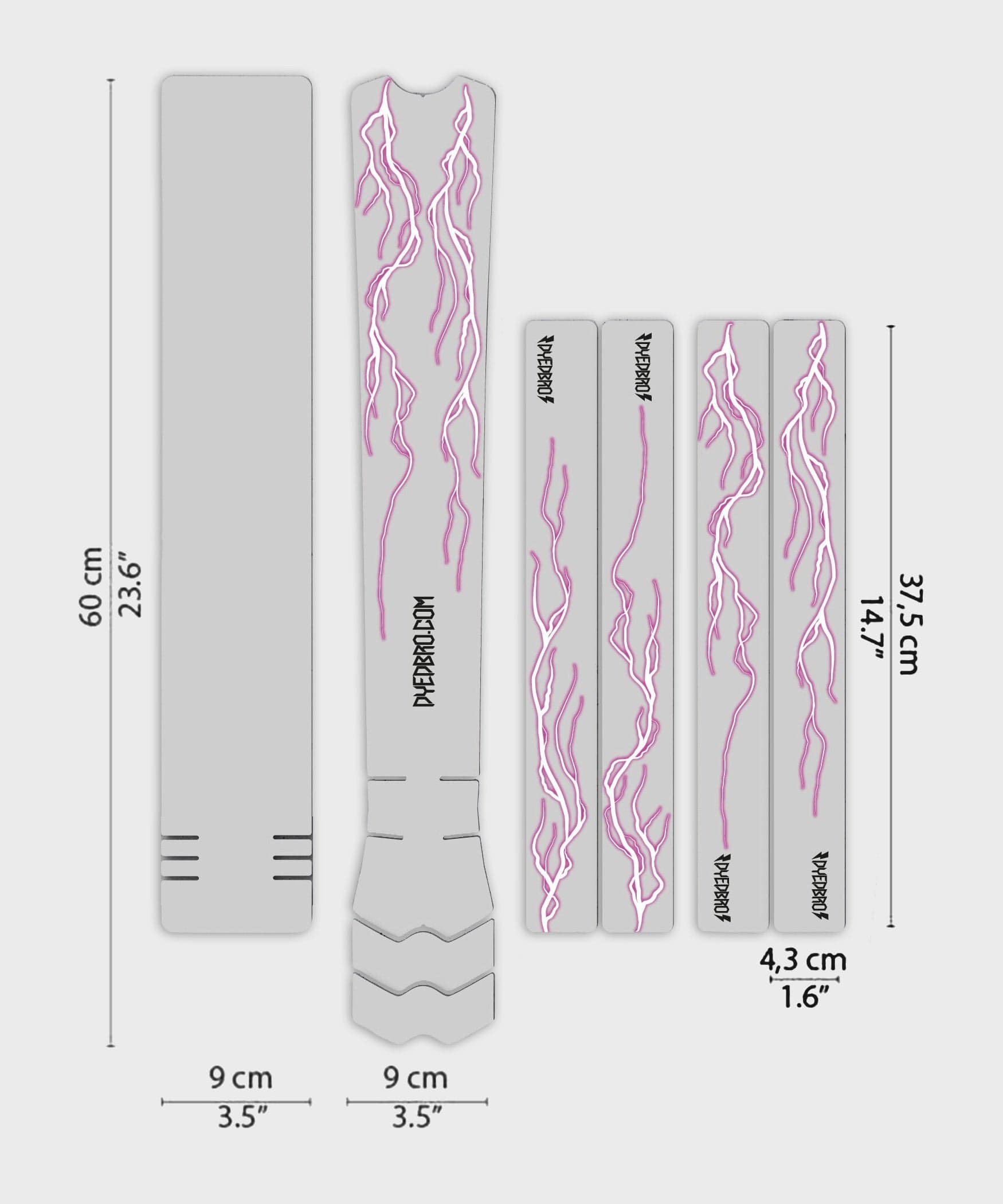 DYEDBRO MTB Frame Protection - Lightning - Pink