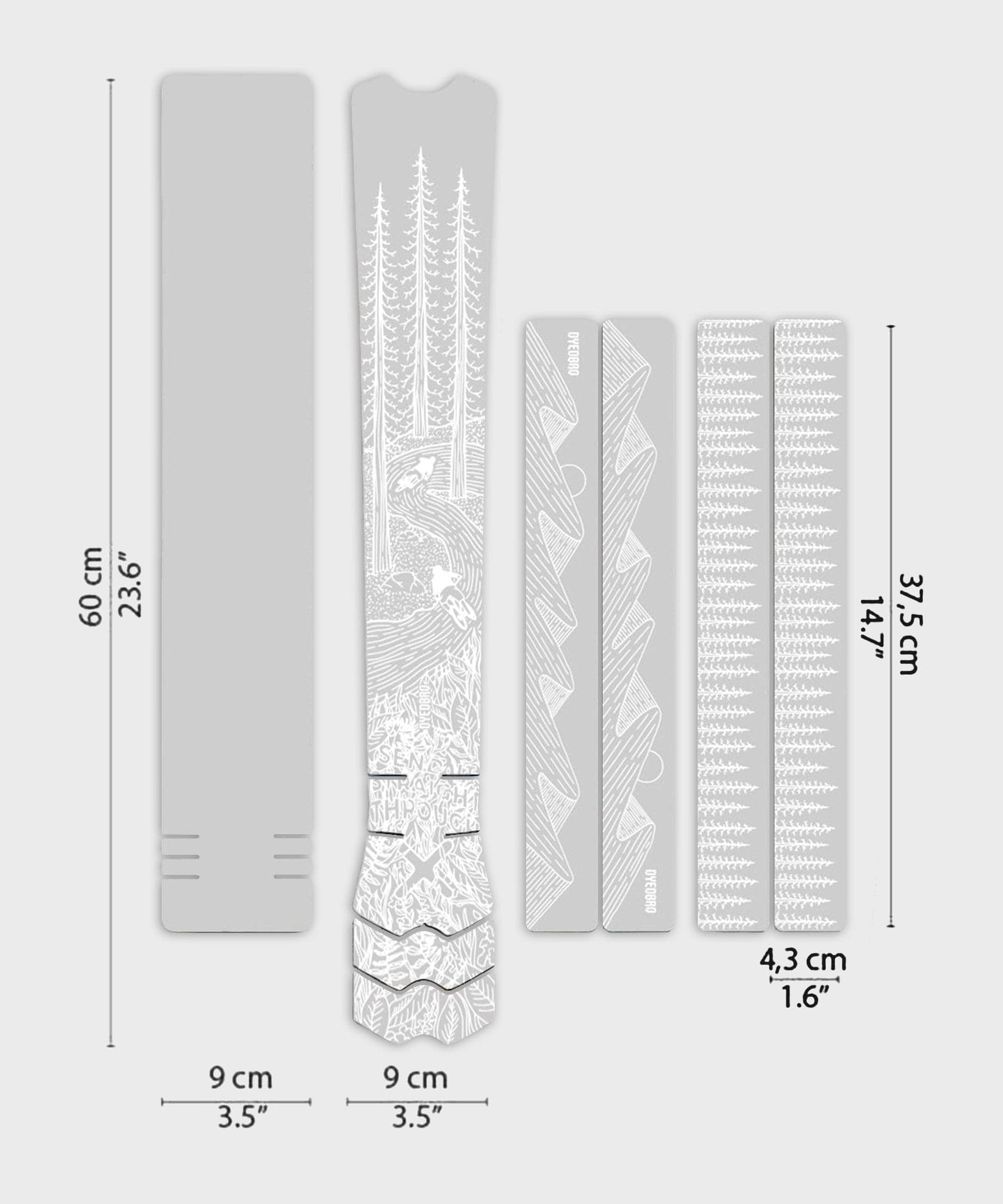 DYEDBRO MTB Frame Protection - OS Illustration - Gloss / White