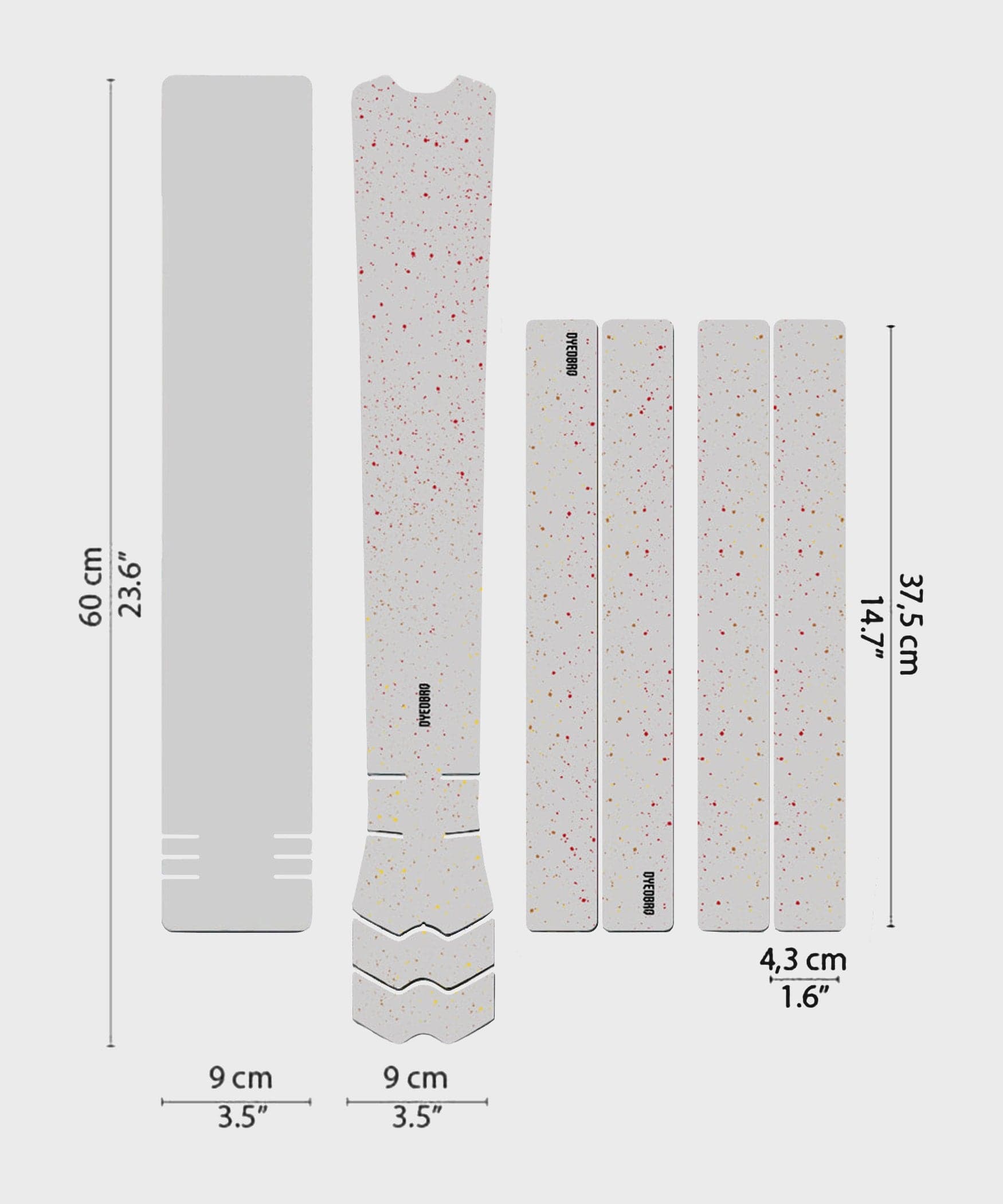 DYEDBRO MTB Frame Protection - Speckled - Gloss / Red