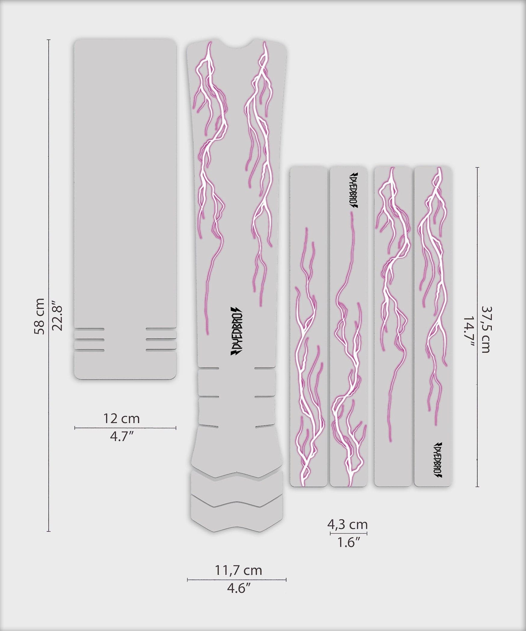 DYEDBRO e-Bike Frame Protection - Lightning - Pink
