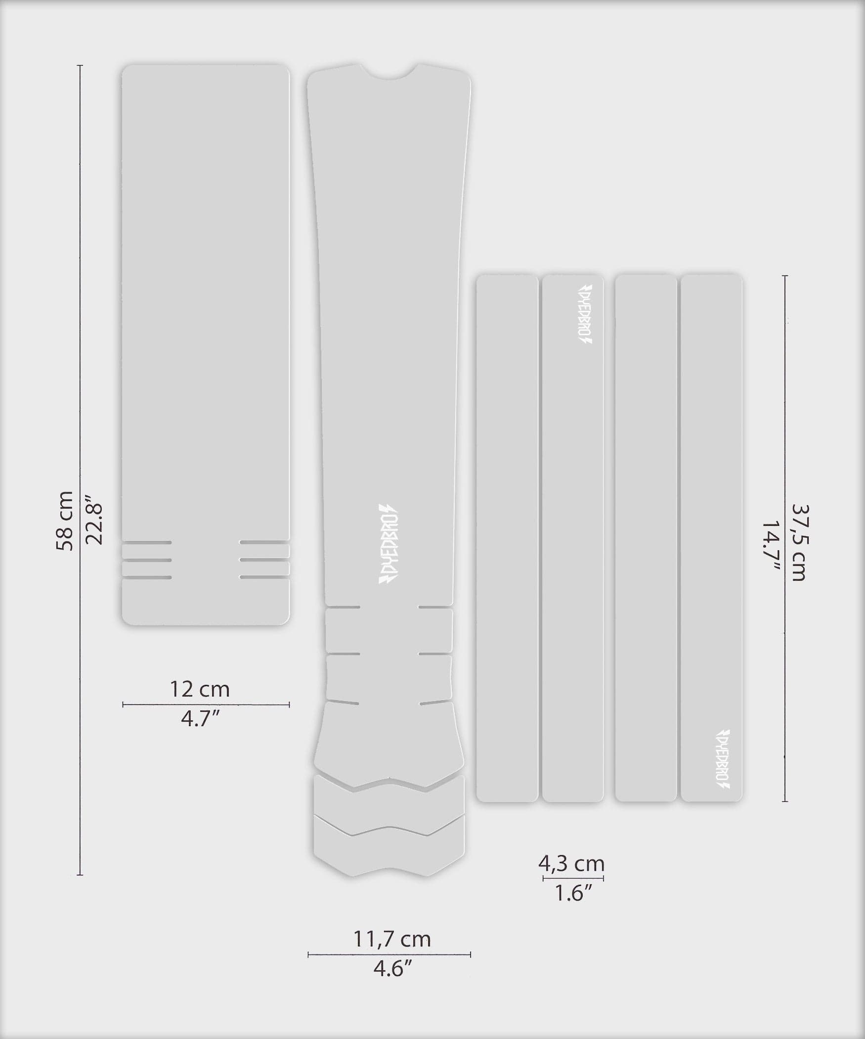 DYEDBRO e-Bike Frame Protection - Clear - Gloss / White