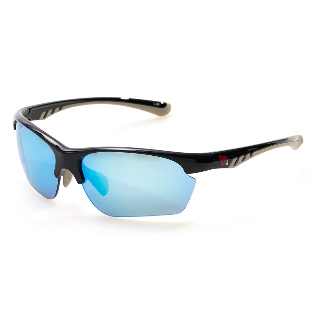 BZ Optics LJM Blue Mirrored Glasses Black/Grey One Size