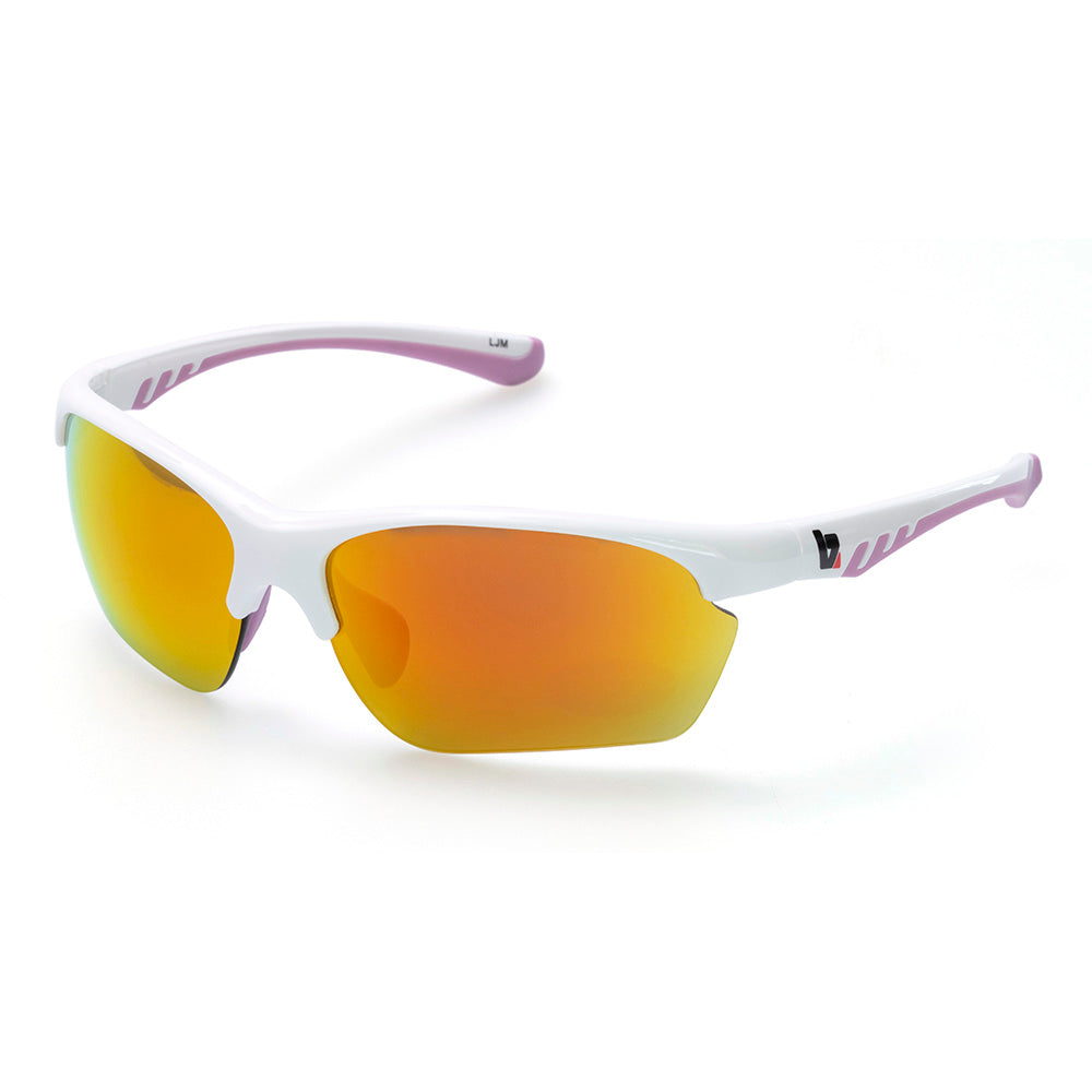 BZ Optics LJM Orange Mirrored Glasses White/Grey One Size