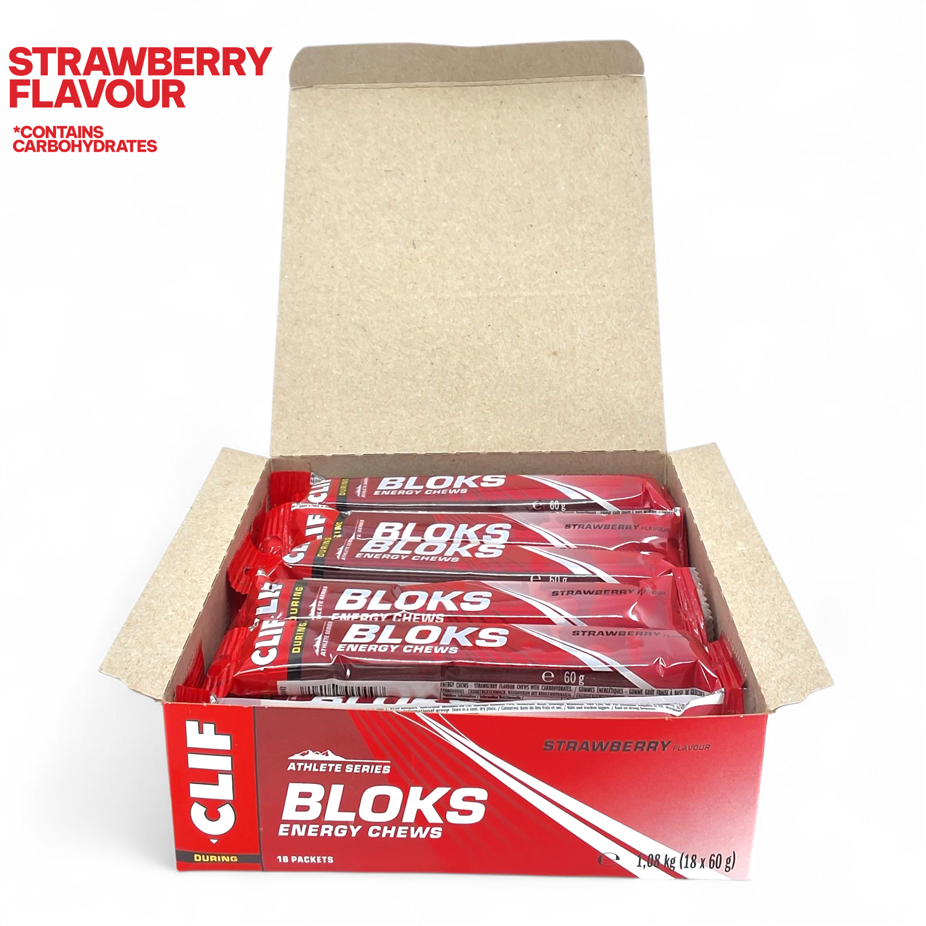 Clif Blok Energy Chews Strawberry 18 Pack