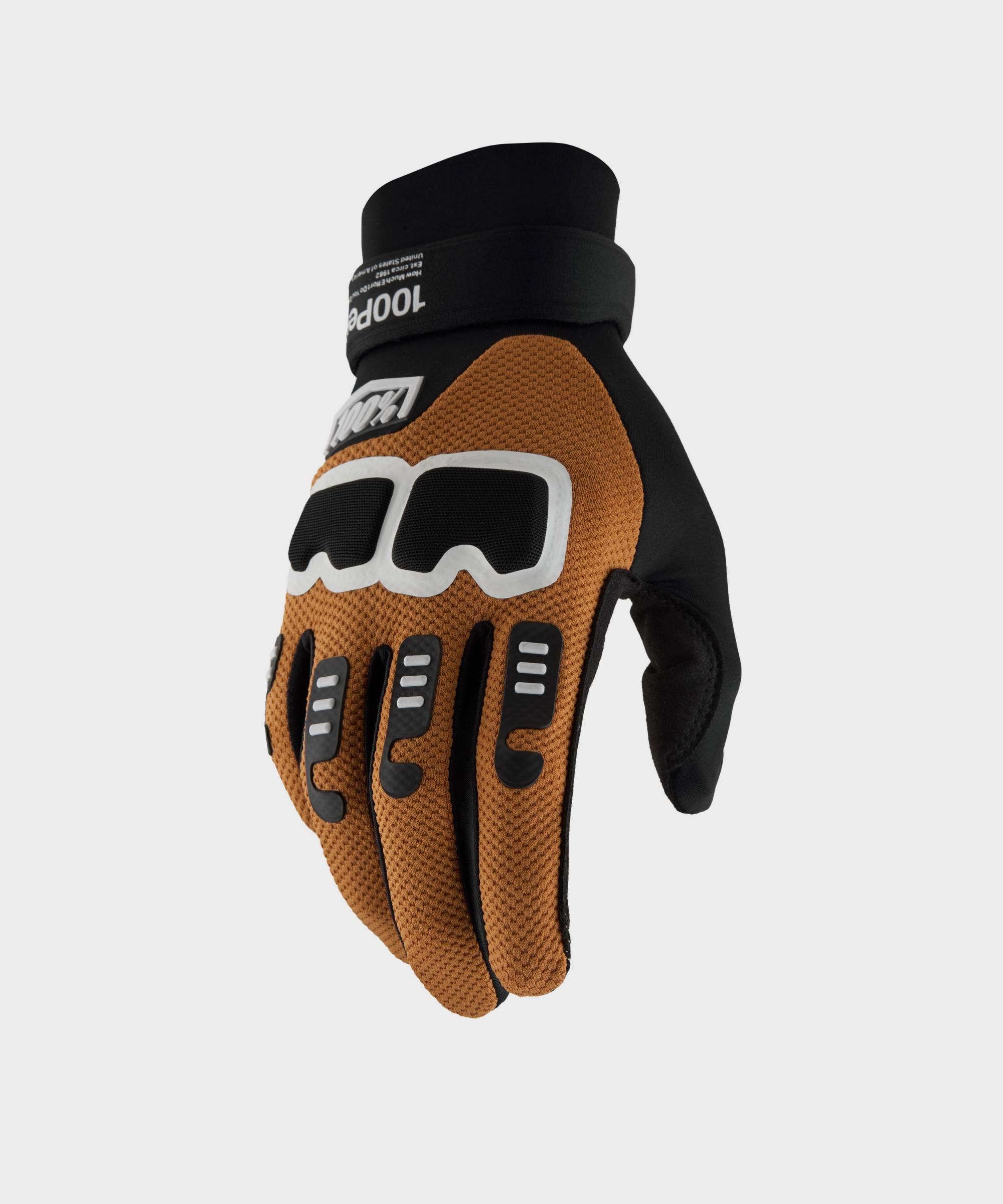100% Langdale Glove Black/Tan XL