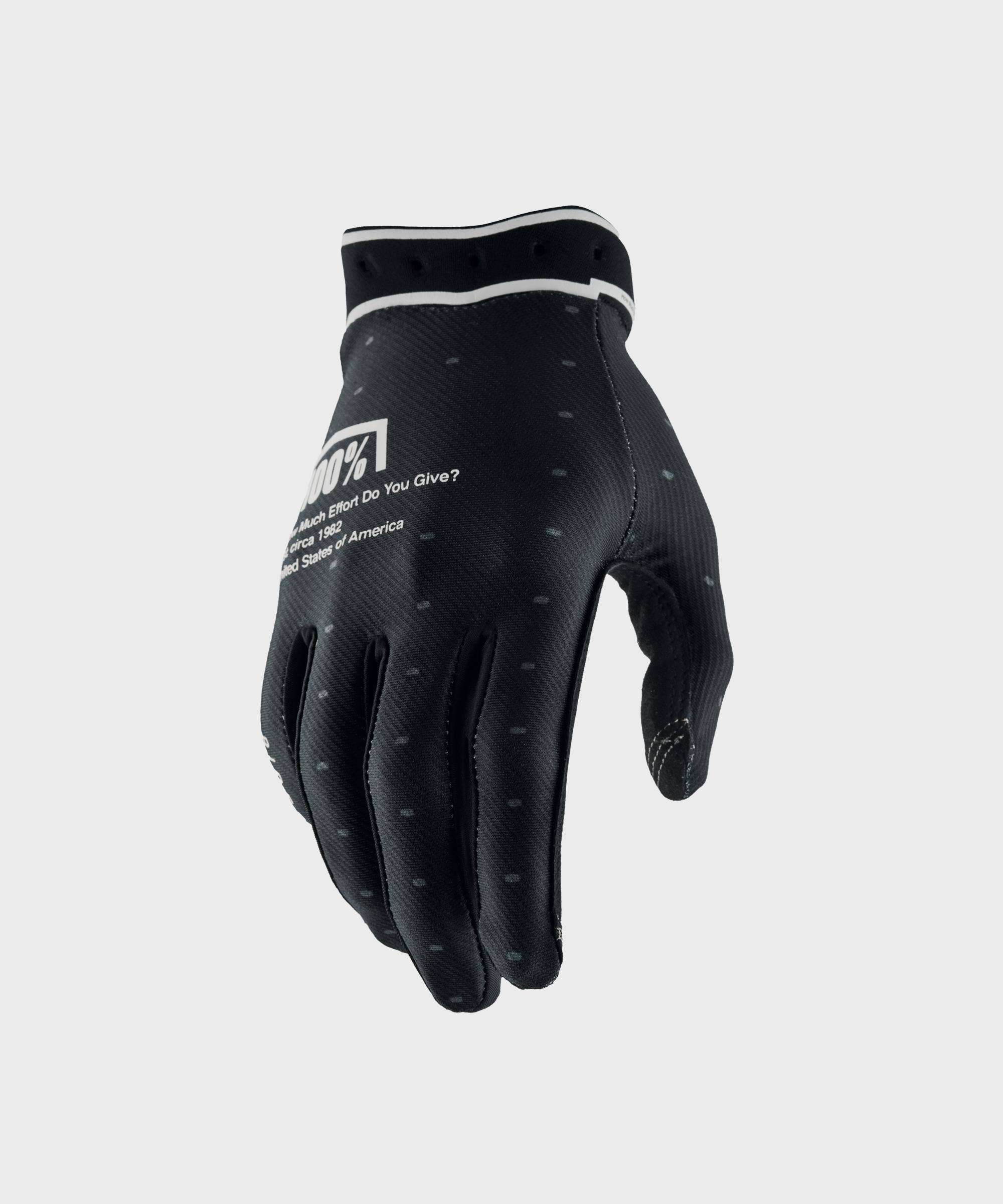 100% Ridefit Glove Black M