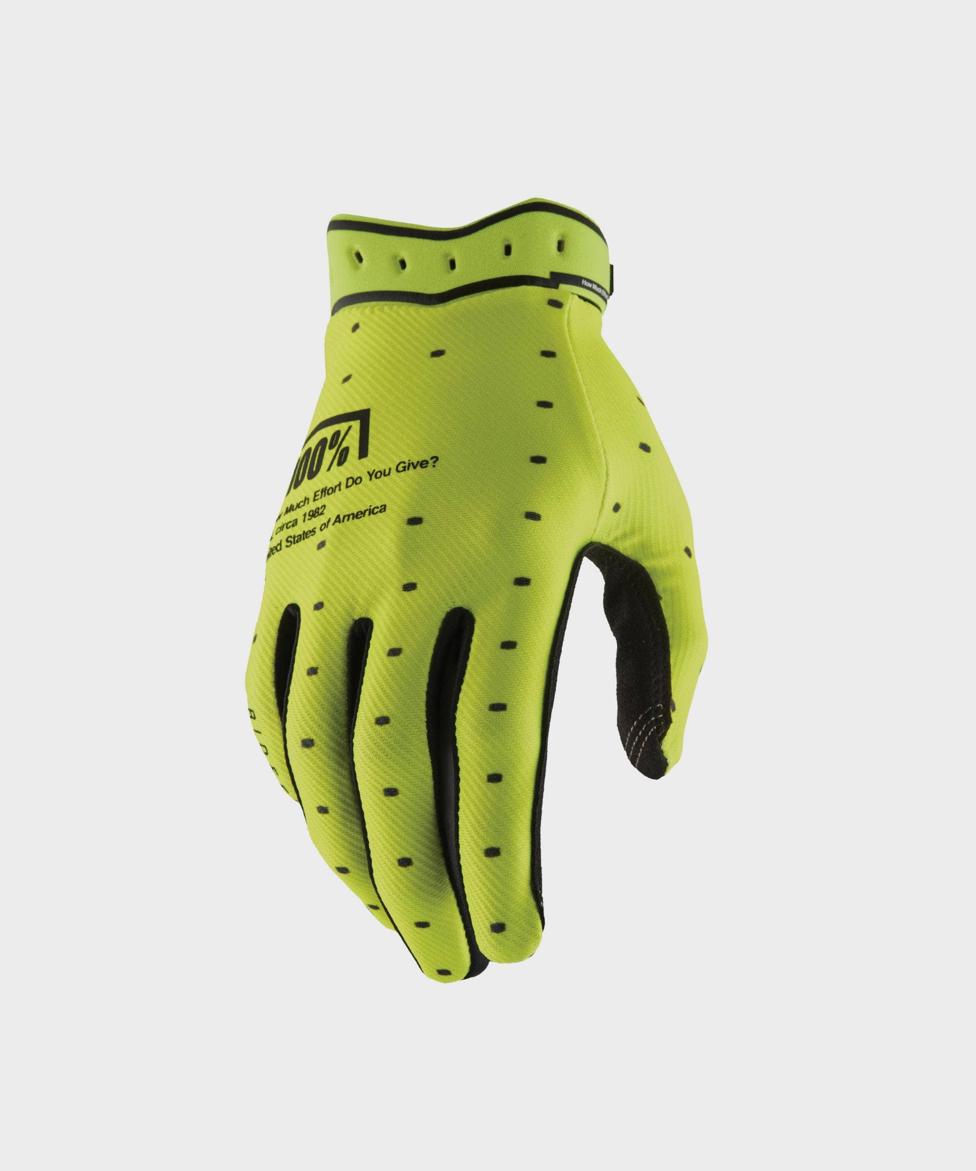 100% Ridefit Glove Fluo Yellow L