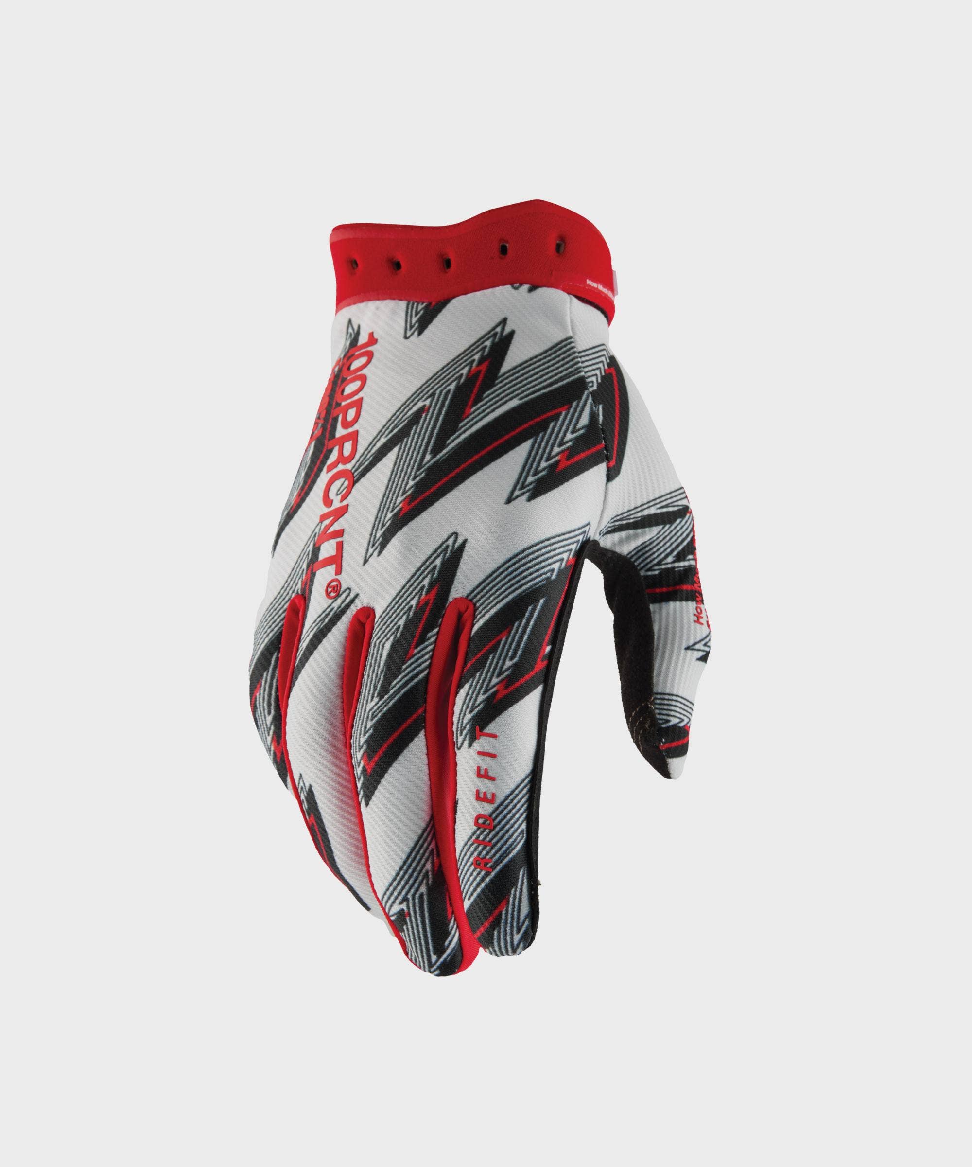 100% Ridefit Glove Red M