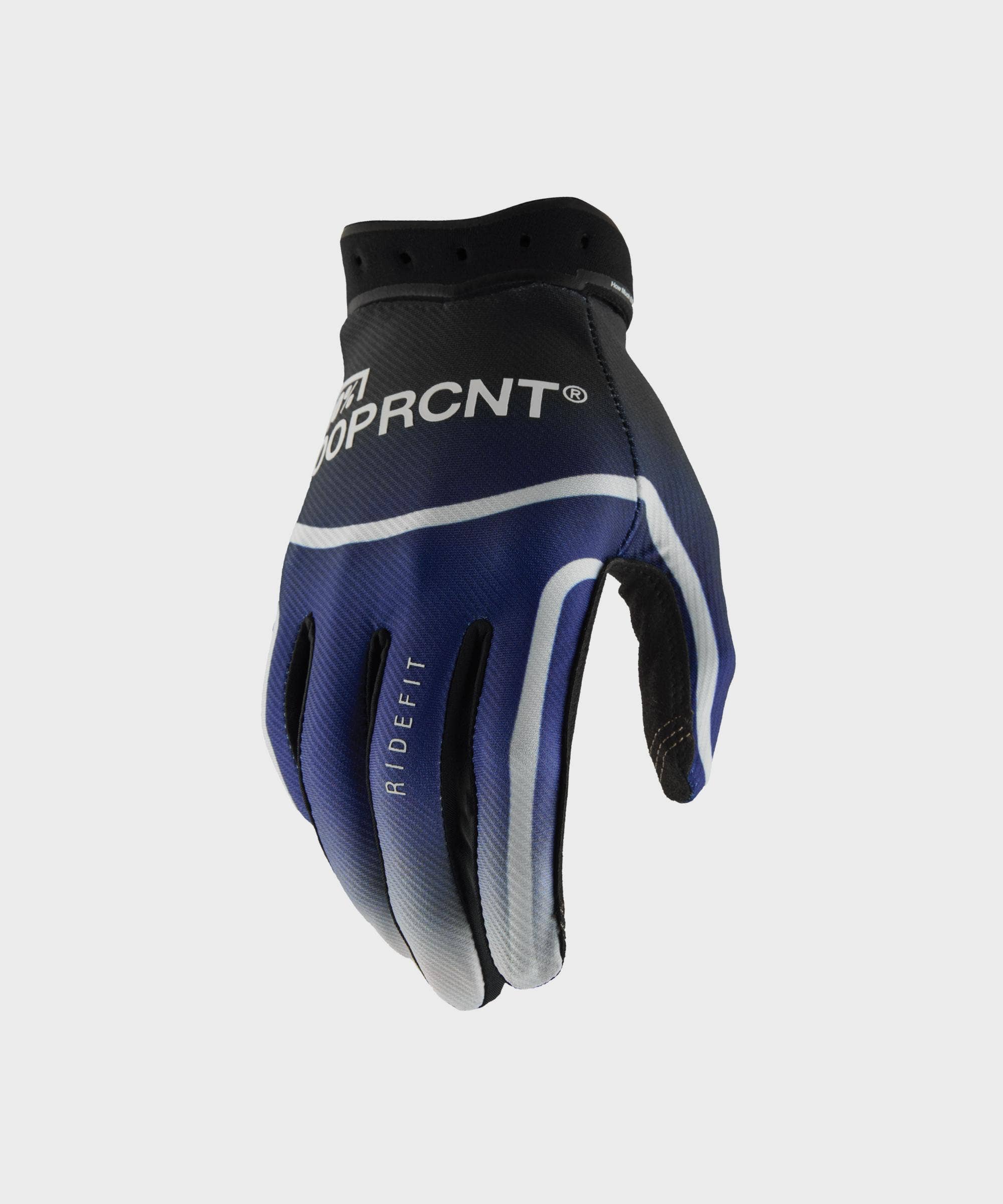 100% Ridefit Glove Blue L