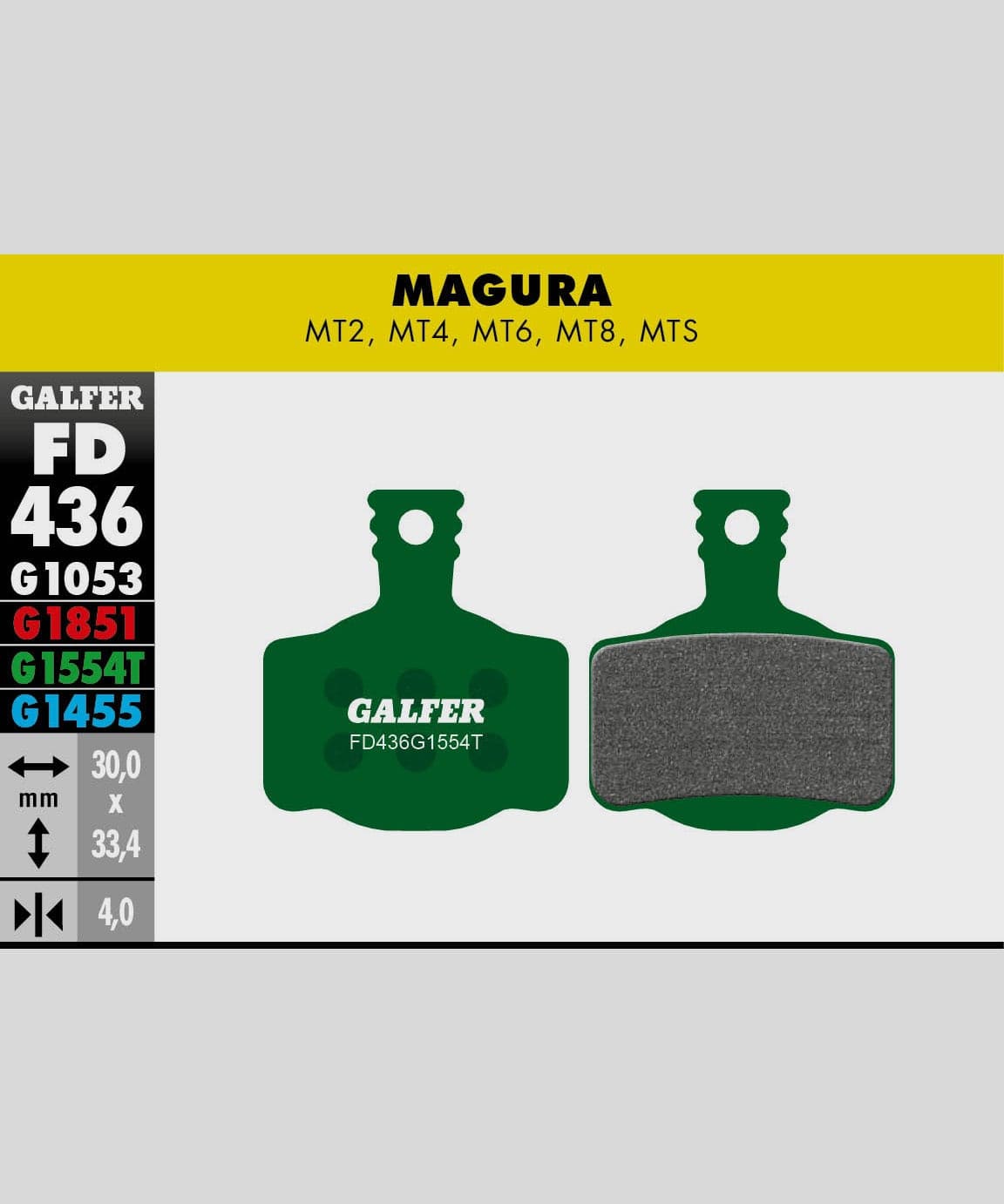 Galfer Pro Bike Disc Brake Pad - Magura - MT2 / MT4 / MT6 / MT8