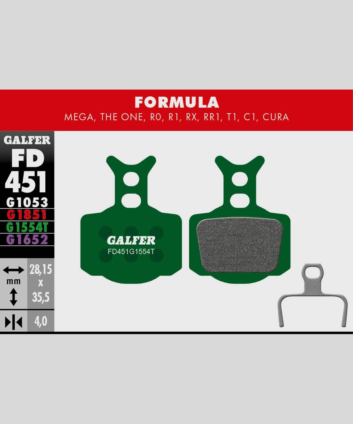 Galfer Pro Bike Disc Brake Pad - Formula - Mega / The One / R1 / R0 / RX / CURA