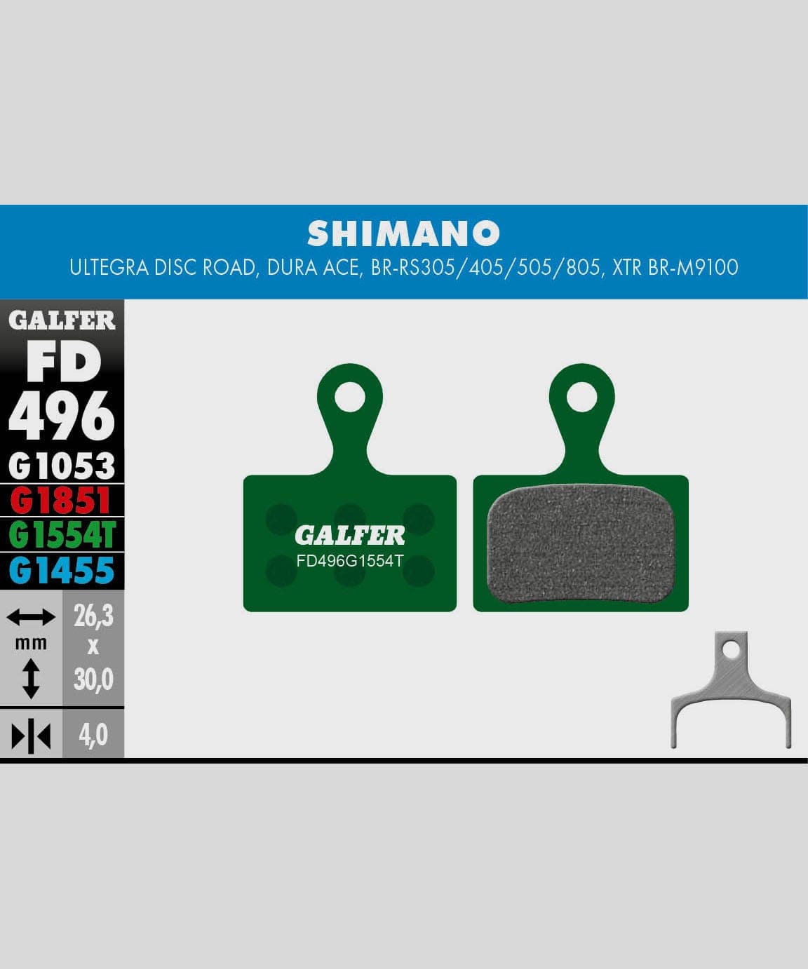 Galfer Pro Bike Disc Brake Pad - Shimano - Ultegra / Dura Ace / XTR M9100