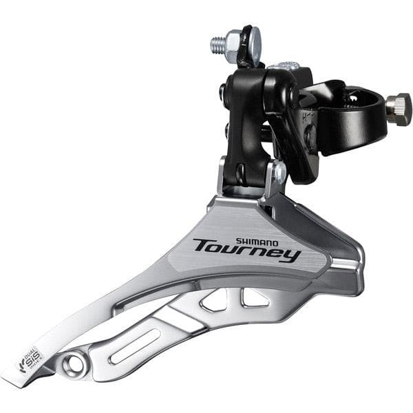 Load image into Gallery viewer, Shimano Tourney / TY FD-TY300 Tourney 6/7-speed triple front derailleur; down pull; 31.8 mm; for 42T

