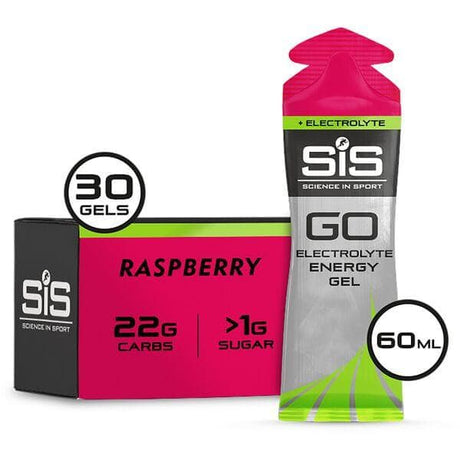 Science In Sport GO Energy + Electrolyte Gel - box of 30 gels - raspberry