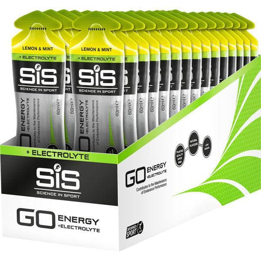 Science In Sport GO Energy + Electrolyte Gel - box of 30 gels - lemon and mint