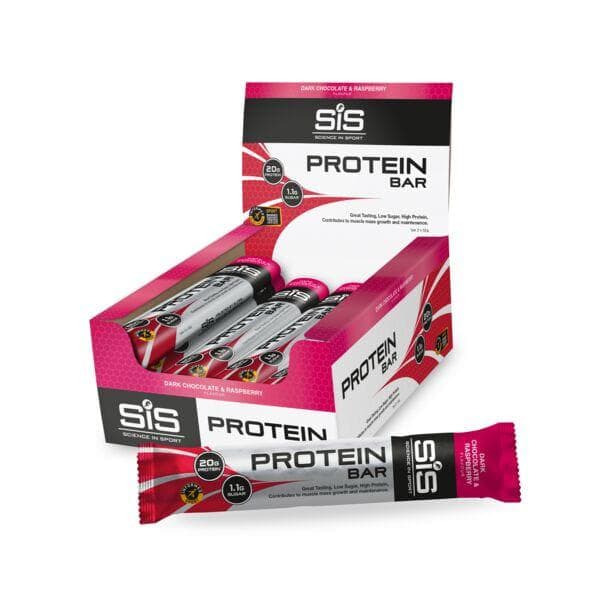 Science In Sport Protein Bar - box of 12 bars - Dark Chocolate and Raspberry