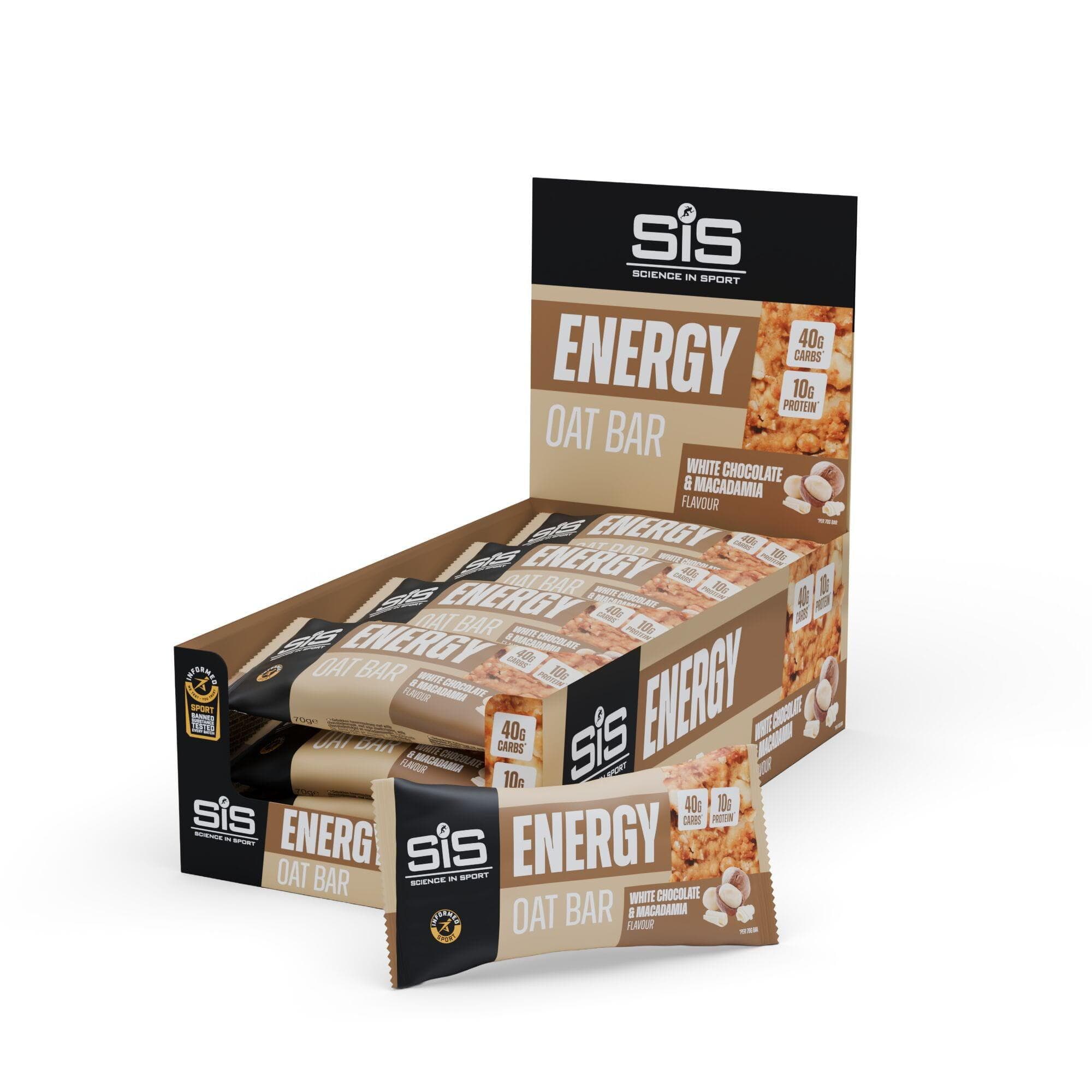 Science In Sport Energy Oat Bar - Box of 12 Bars - White Chocolate Macadamia