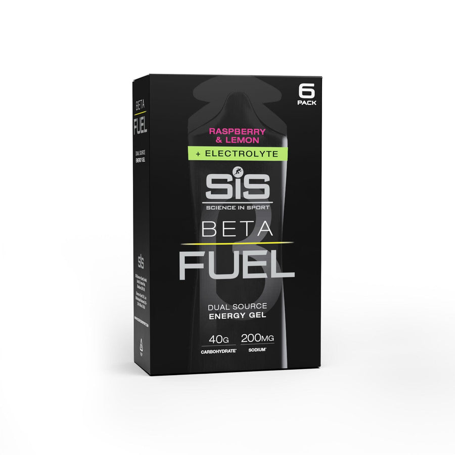 Science In Sport Beta Fuel Energy Gel + Electrolyte - box of 6 gels - raspberry and lemon