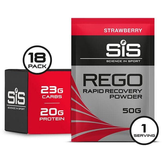 Science In Sport REGO Rapid Recovery drink powder - box of 18 sachets - strawberry