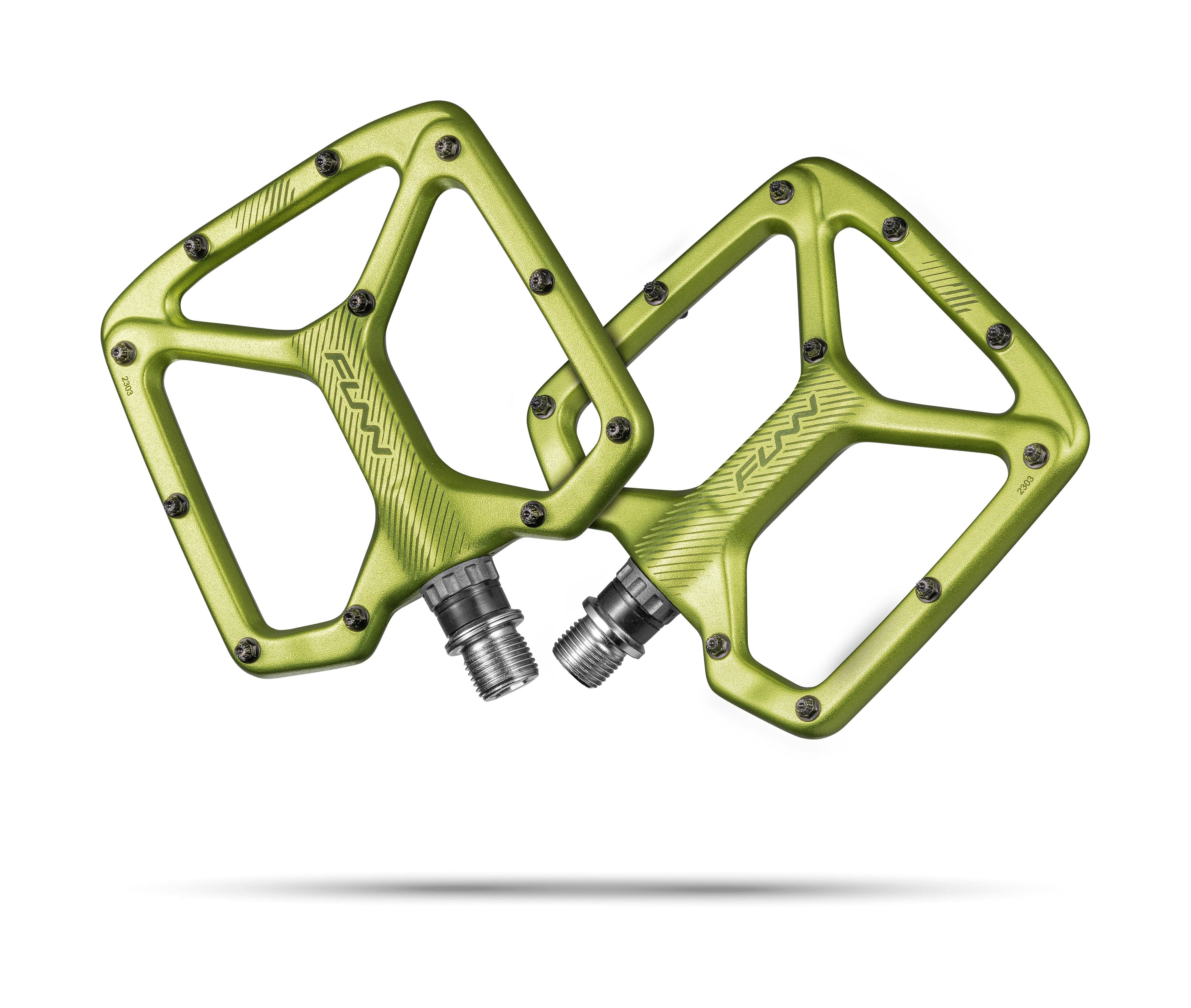 Funn Funn Python 2 Alloy Flat Pedals Long Pins Green
