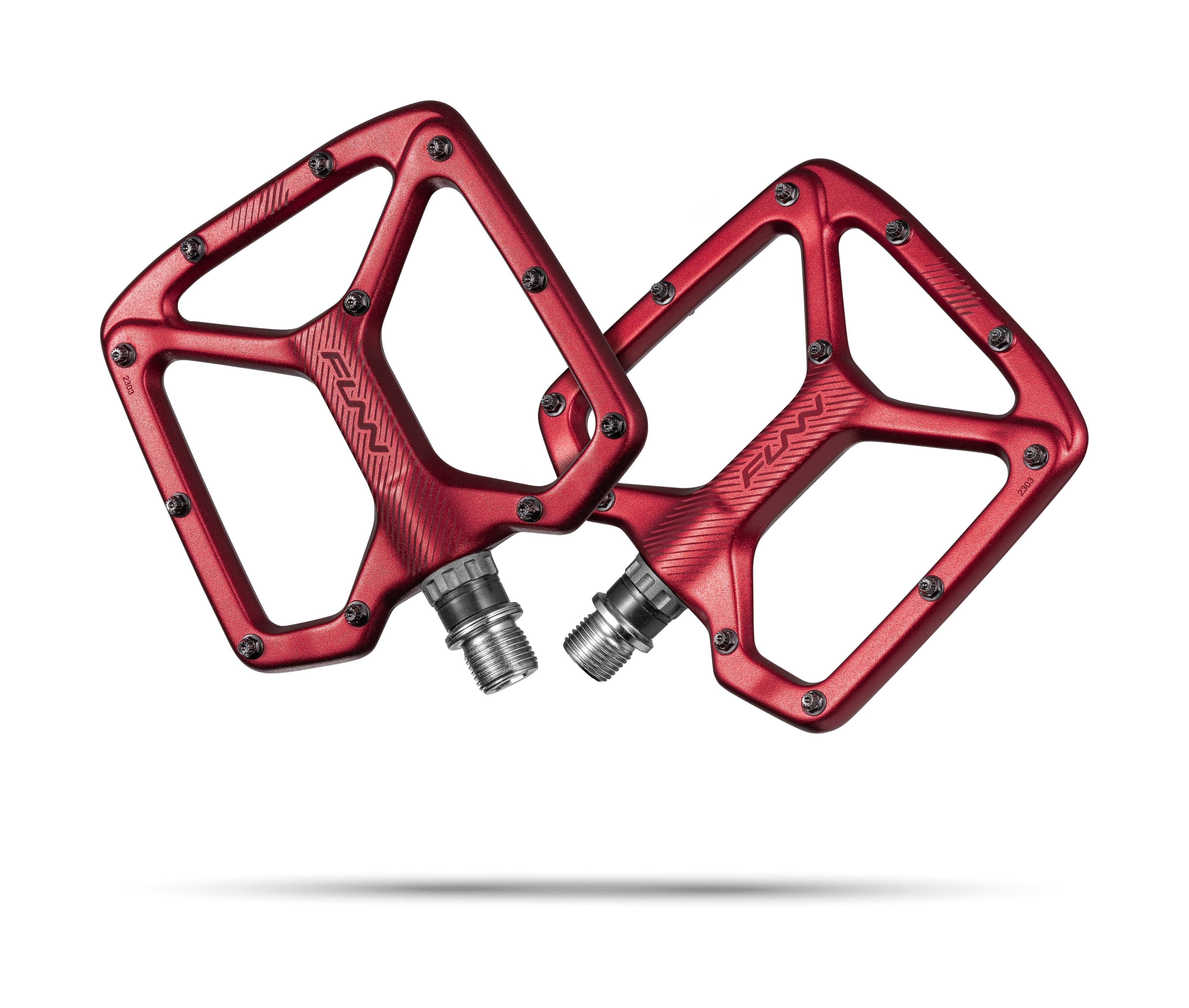 Funn Funn Python 2 Alloy Flat Pedals Long Pins Red