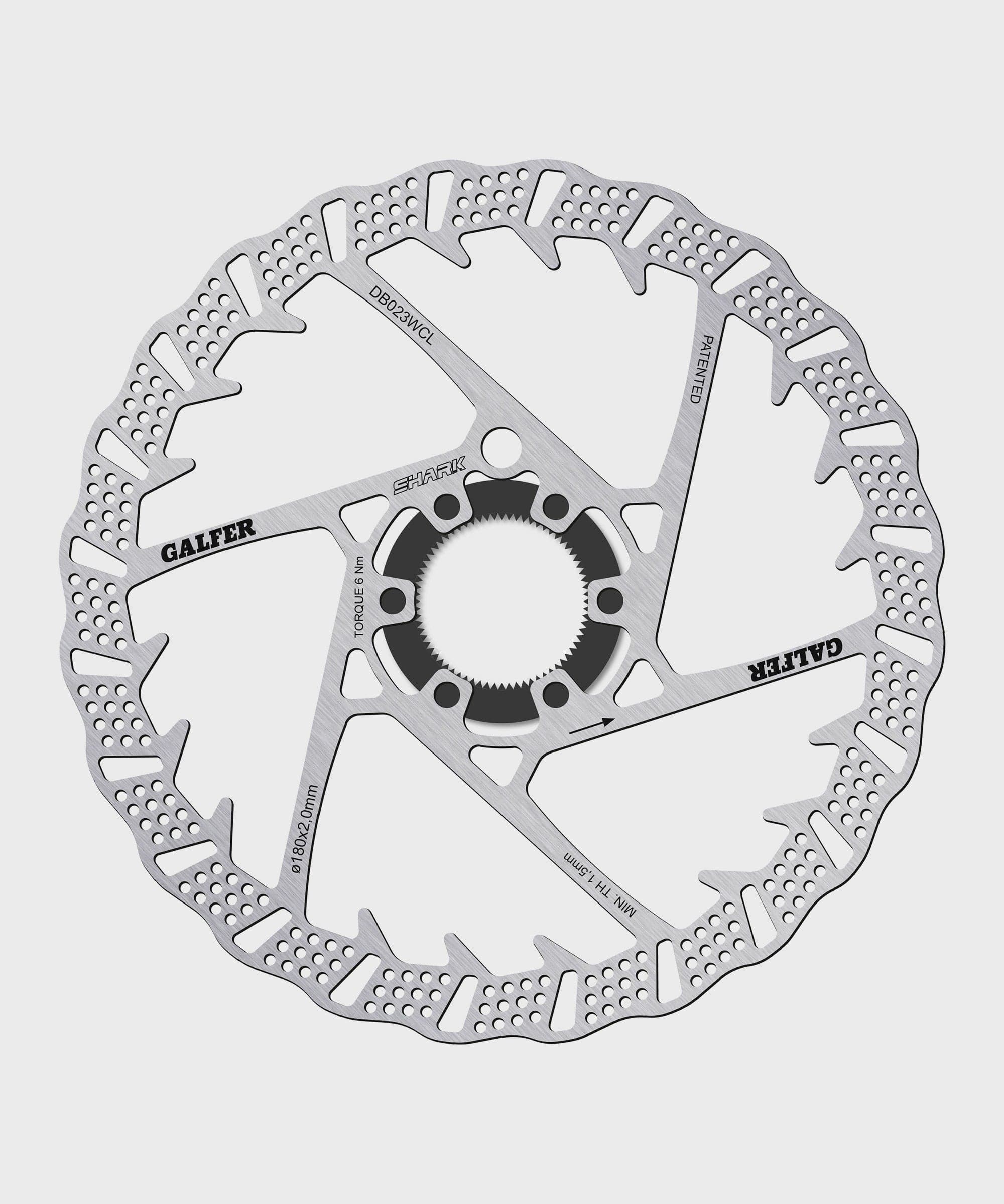 Galfer Shark Disc Rotor - Centerlock -180 x 2.0mm