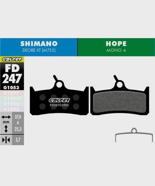 Galfer Standard Bike Disc Brake Pad - Shimano - Deore XT | Hope - Mono 4