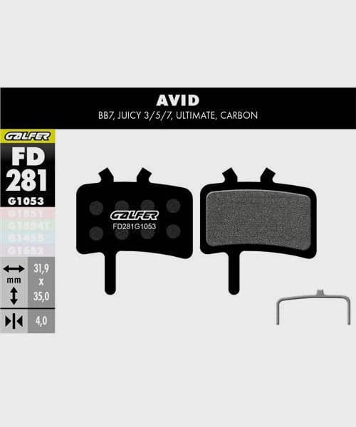 Galfer Standard Bike Disc Brake Pad - Avid - Juicy / BB7 / Ultimate / Carbon
