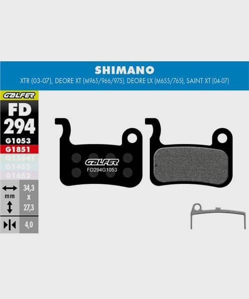 Galfer Standard Bike Disc Brake Pad - Shimano - XTR / Deore XT / Deore LX / Sain