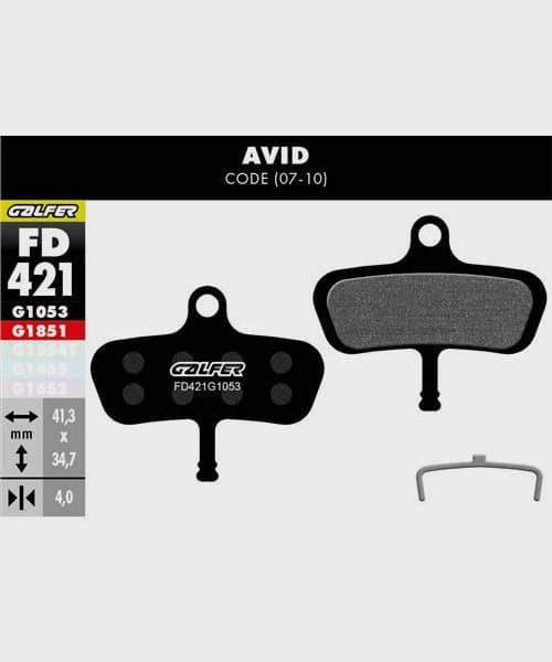 Galfer Standard Bike Disc Brake Pad - Avid - Code 2007-10