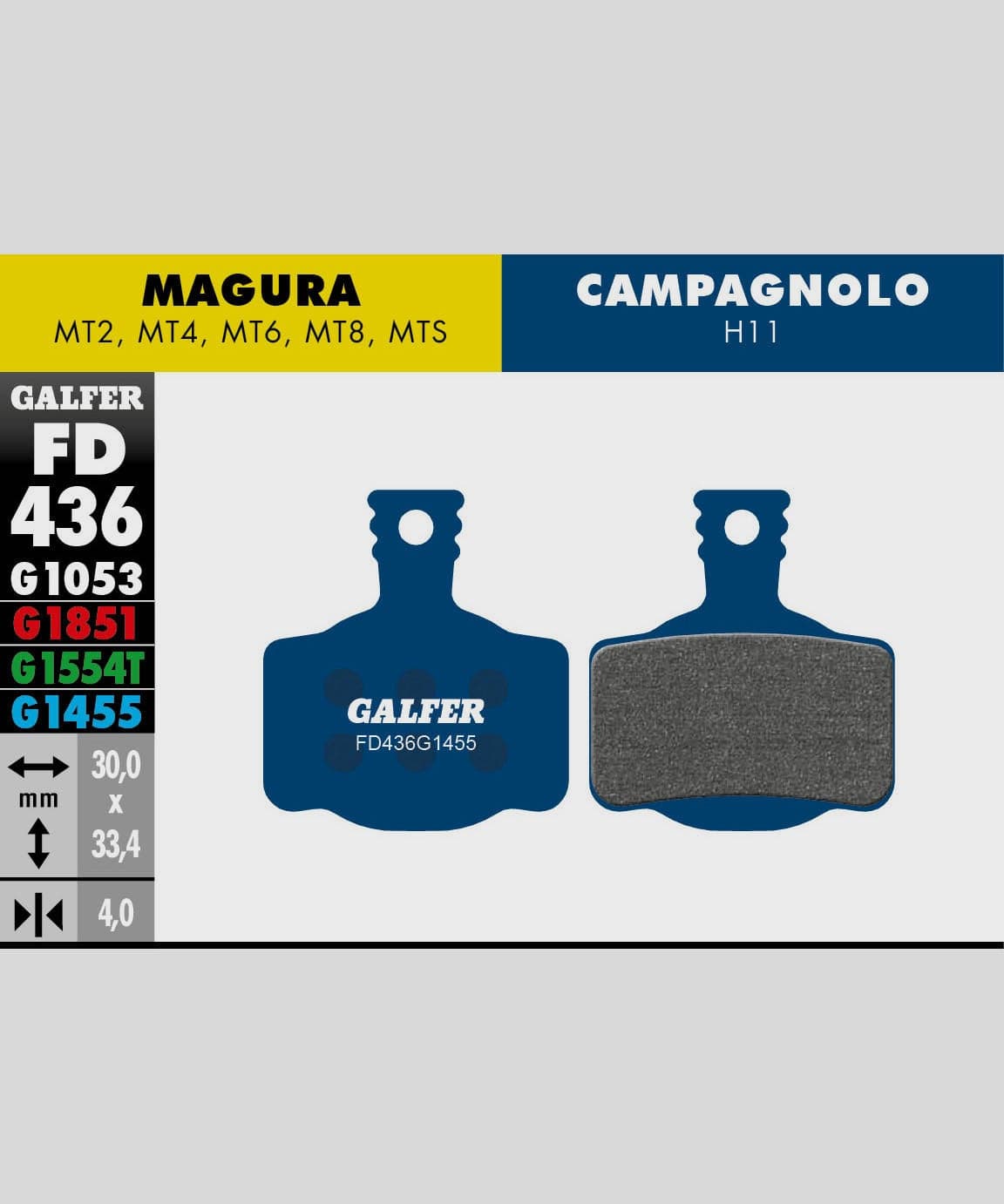 Galfer Road Disc Brake Pad - Magura - MT2 / MT4 / MT6 / MT8