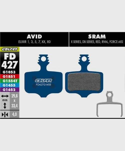 Galfer Road Disc Brake Pad - Avid - XO Trail | SRAM - Guide R / RS / RSC / G2