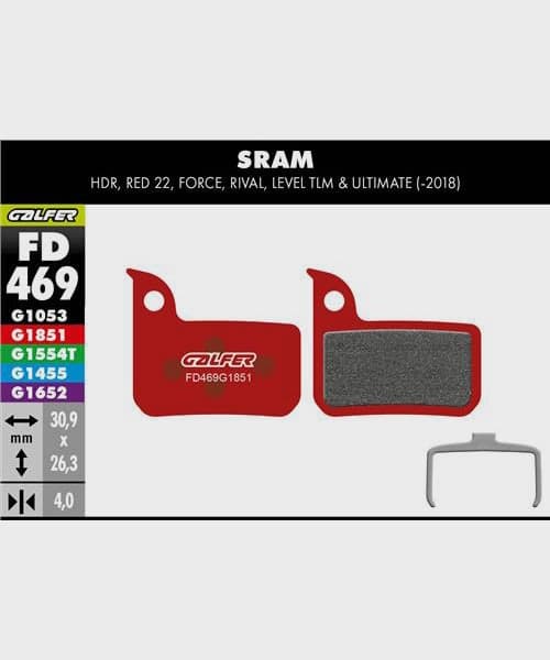 Galfer Advanced Bike Disc Brake Pad - SRAM - Red / Force / Rival / Level TLM & U