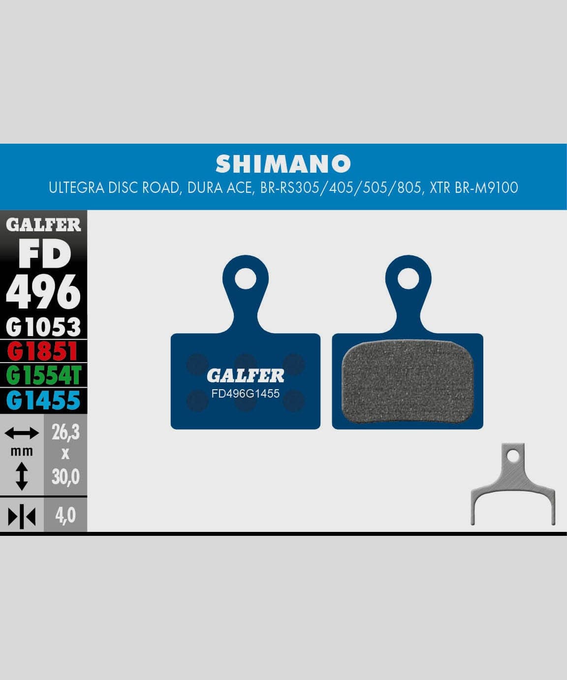 Galfer Road Bike Disc Brake Pad - Shimano - Ultegra / Dura Ace / XTR M9100