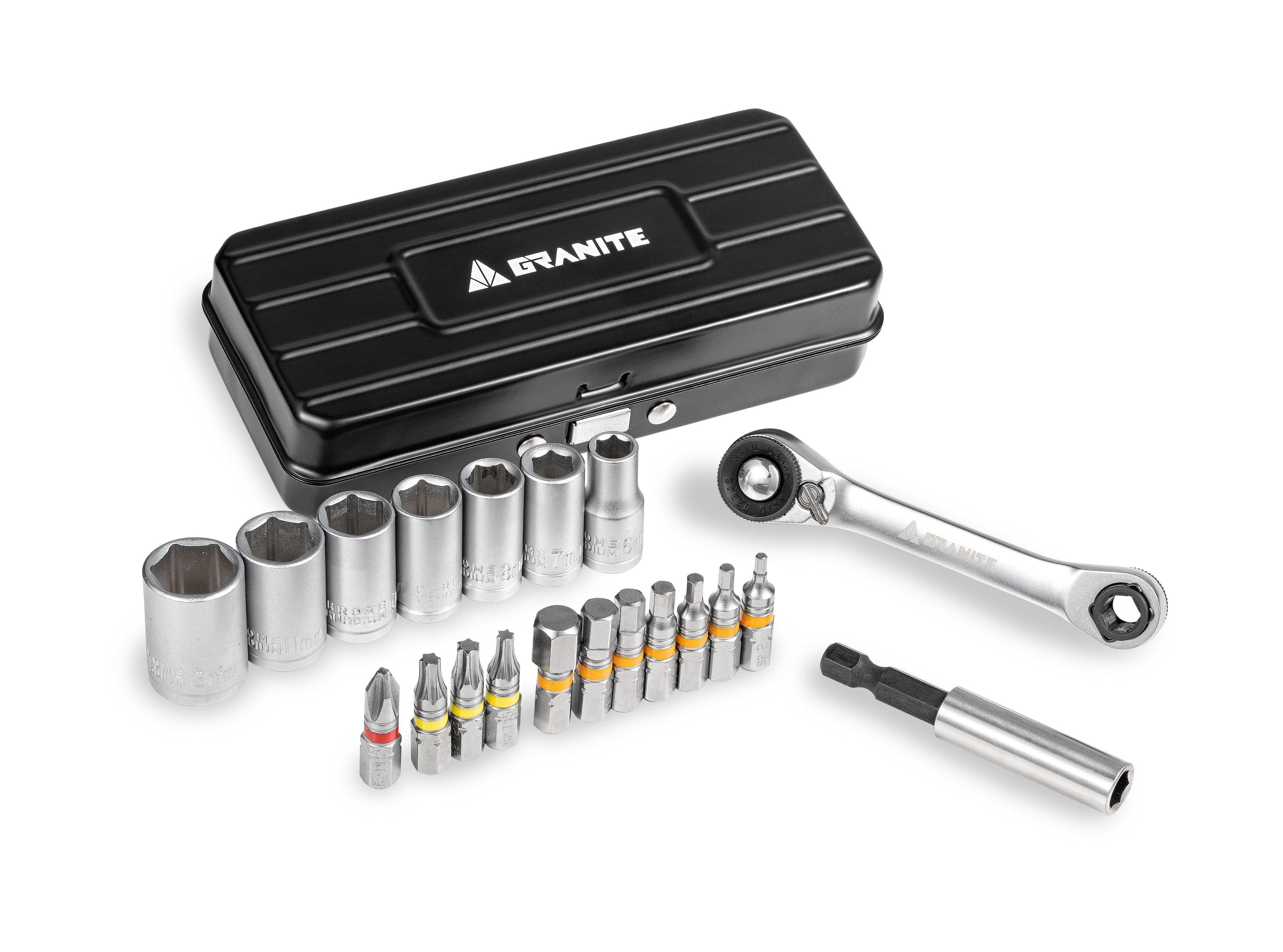 Granite Granite Duet Hex Bits & Socket Ratchet Tool