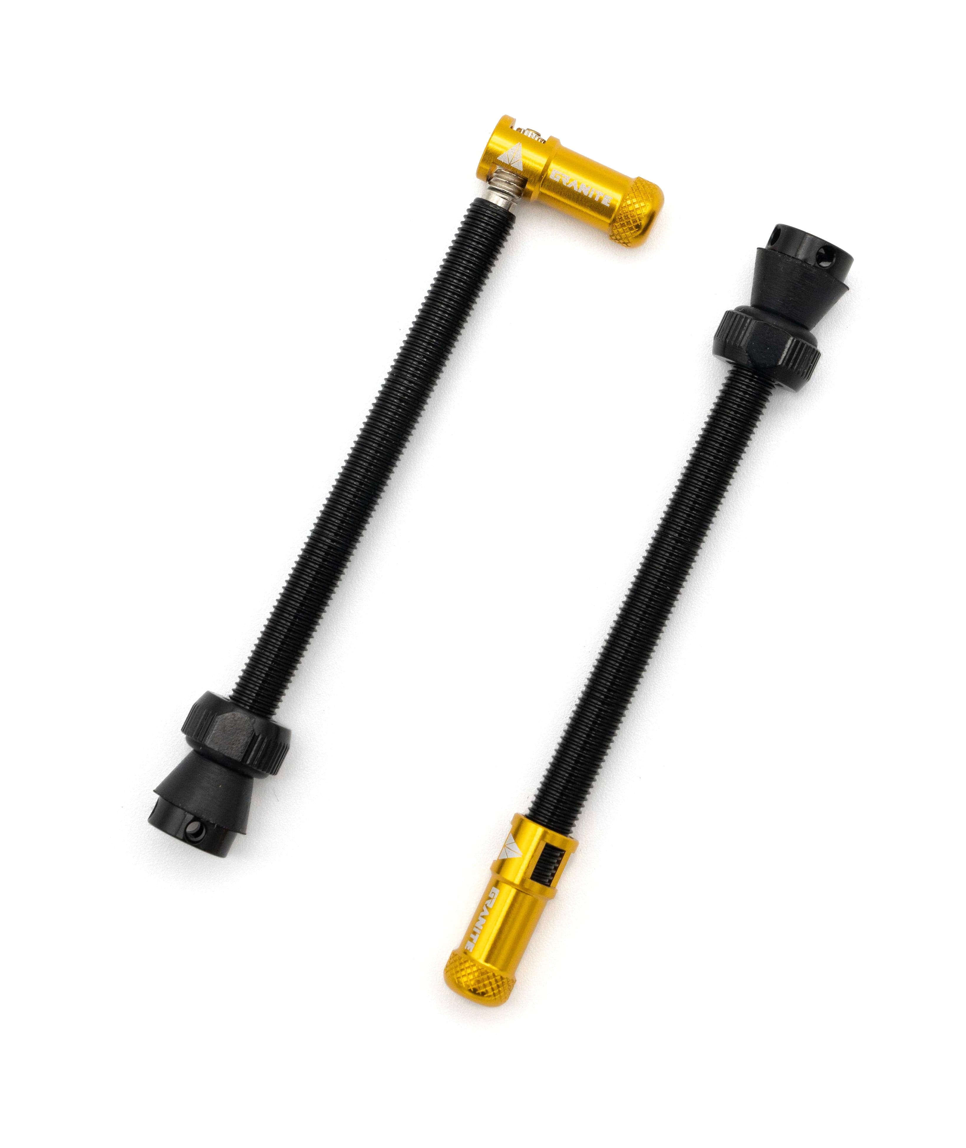 Granite Granite JUICY NIPPLE 80mm Valve Cap & Tool (+valve, Gold)