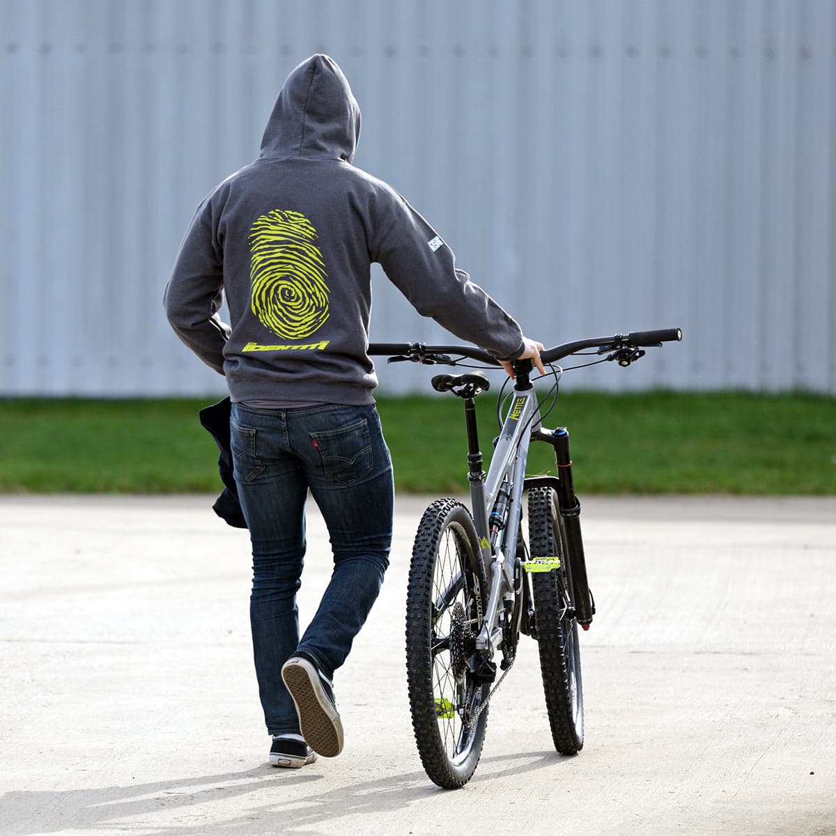 Identiti Zip Up Logo Hoodie Grey Sm