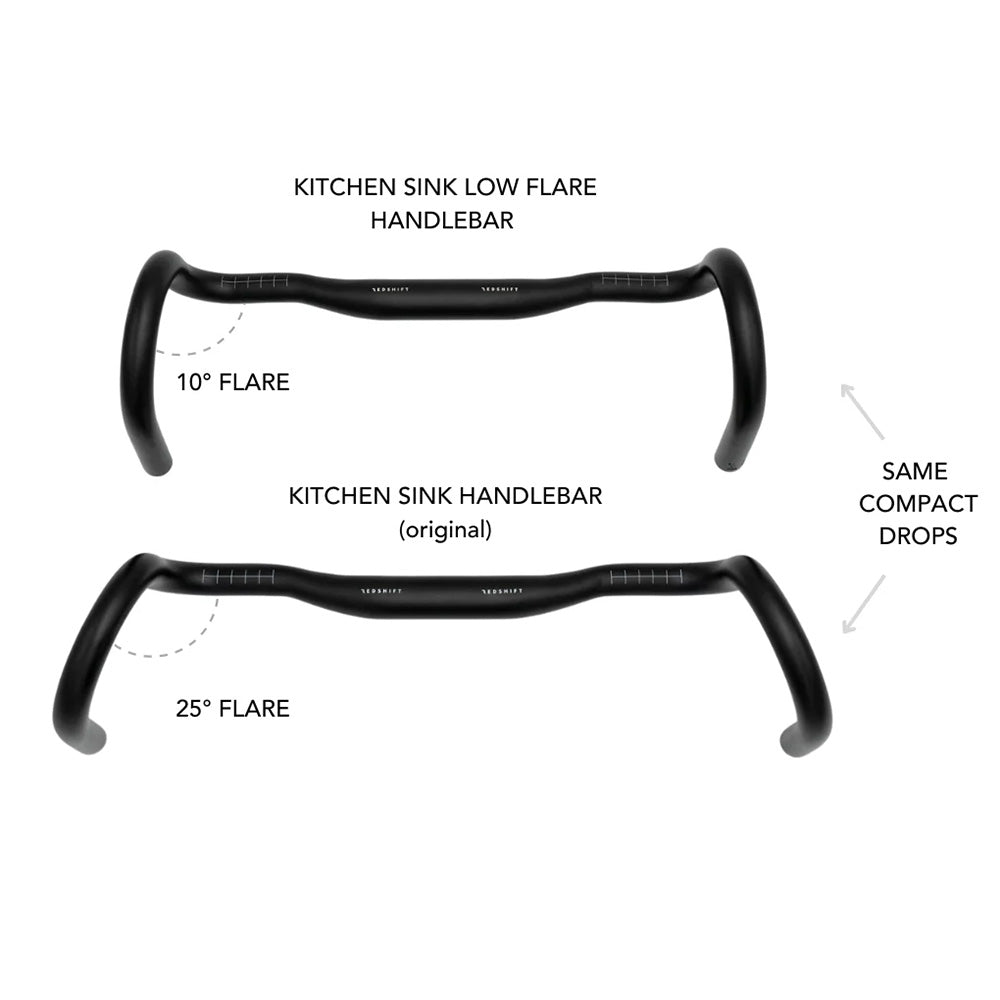 Redshift Sports Kitchen Sink Low Flare Handlebar Black 50cm