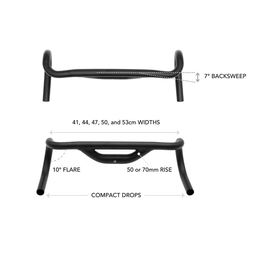 Redshift Sports Top Shelf Low Flare Handlebar - 70mm - Black