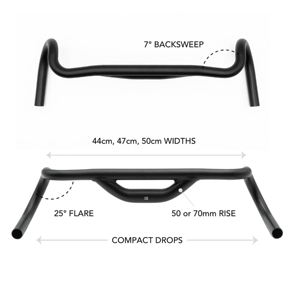 Redshift Sports Top Shelf Handlebar - 50mm Rise Black 44cm