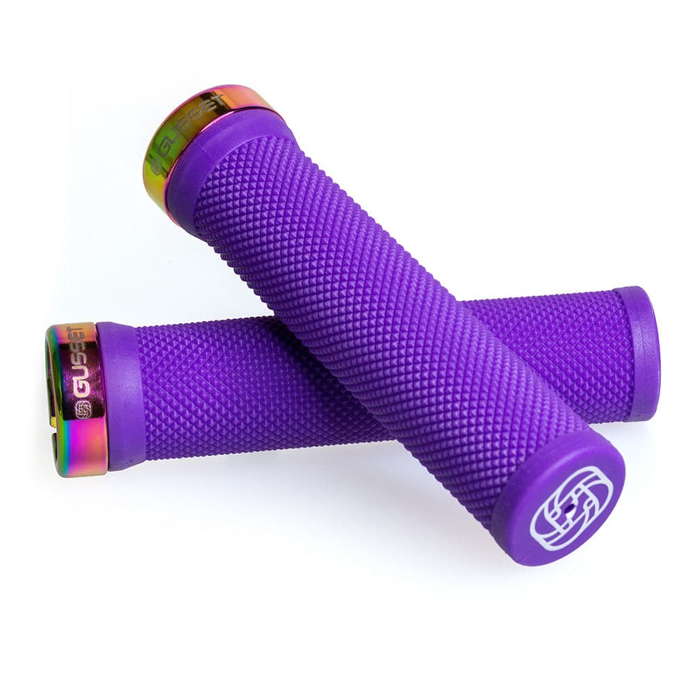 Gusset Grips Single File Lock-On Grips Blue 133mm